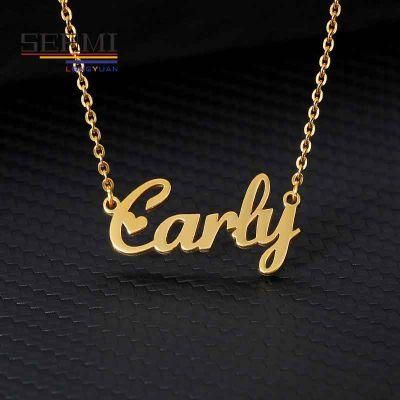 Stainless Steel Fashion English Name Gold Plated Customized Necklace