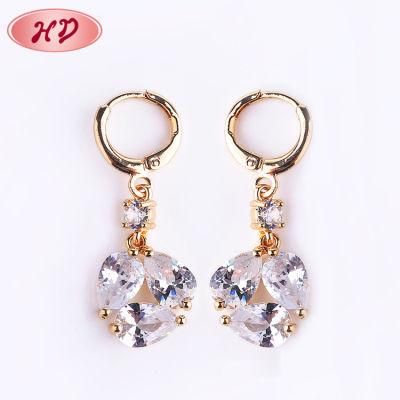 Wholesale 18K Gold Plated Drop Earrings with Handmade Zircon Jewelry