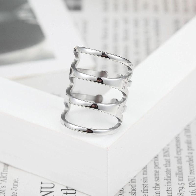 Hot-Selling Geometric Titanium Steel Ring Fashion Street Pats Stainless Steel Ring Men and Women Ring Jewelry Wholesale