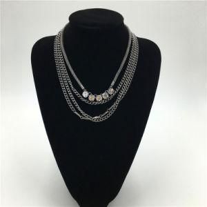 Antique Alloy Multilayers Necklace Glass Stone Jewelry