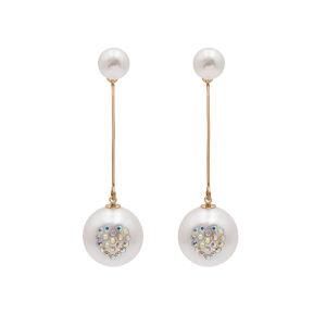 Fashion Accessoires Imitation Jewelry Women Pearl Crystal Diamond Earrings