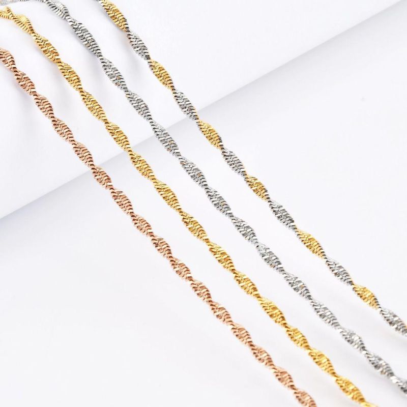 Fashion Jewelry Accessory Necklace Jewelry Stainless Steel Twsited Chain Bracelet Anklet Lady Jewelry Design