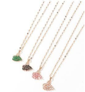Gold Plated Stainless Steel Crystal Swan Clavicle Chain