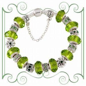 Fashion Beautiful Silver Plated Glass Beads Charm Bracelet Jewelry for Women (B21)