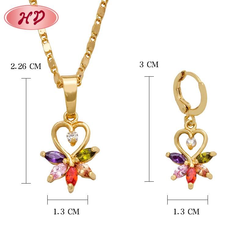 14K 18K Gold Zircon Wedding Gold Jewelry Sets for Lady