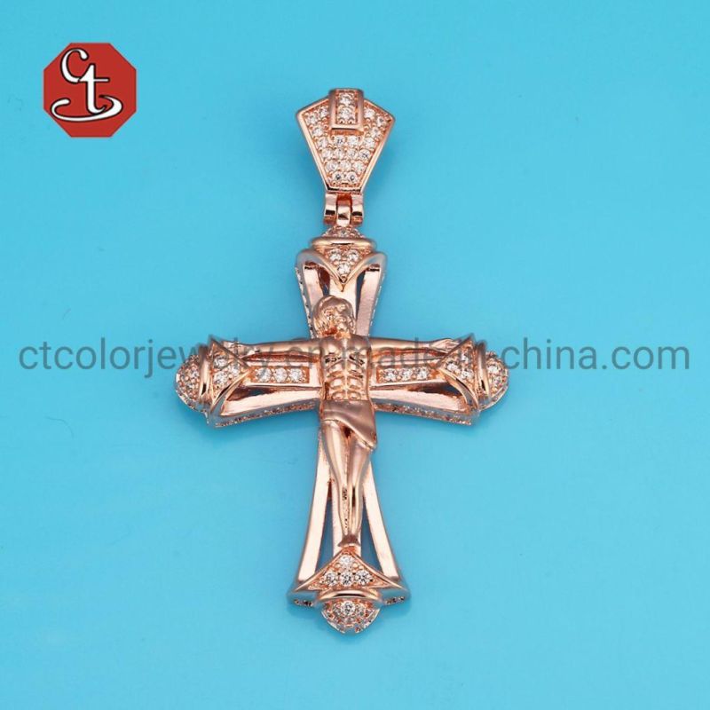 Crucifix Jesus Cross Silver or Brass Necklace Pendant Jesus Christ Crucifix Necklaces Jewelry Men and Women