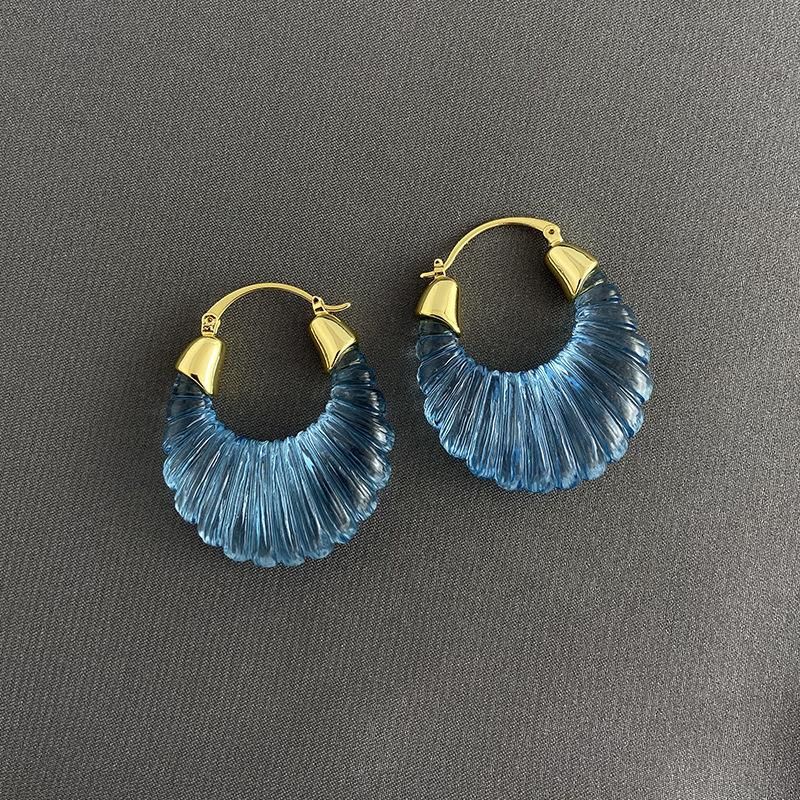 Fashion U Shape Coloured Glaze Feeling Hoop Earring