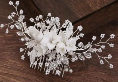Bridal Crystal Flower Hair Comb, Wedding Crystal Flower Hair Comb, Hair Vines Jewelry for Wemen
