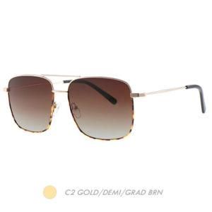 New Fashion Metal Sunglasses, Double Brigde Square Frame M9009-02