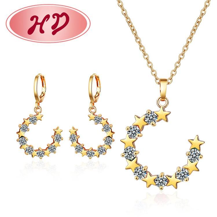 Dubai Wholesale Women 18K Gold Jewellery Model Jewelry Set for Lady