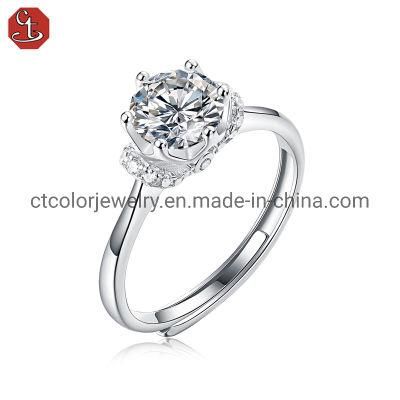 Luxury Women Moissanite Diamond Ring 925 Sterling Silver Fashion Jewelry Wedding