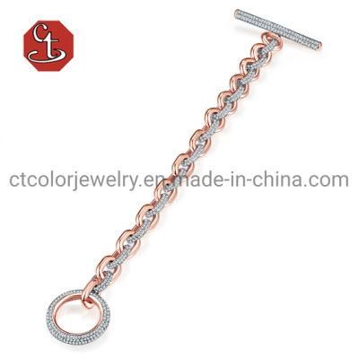 Fashion Jewelry Silver or Brass Bracelet Micro Pave CZ Bracelets for Men or Women