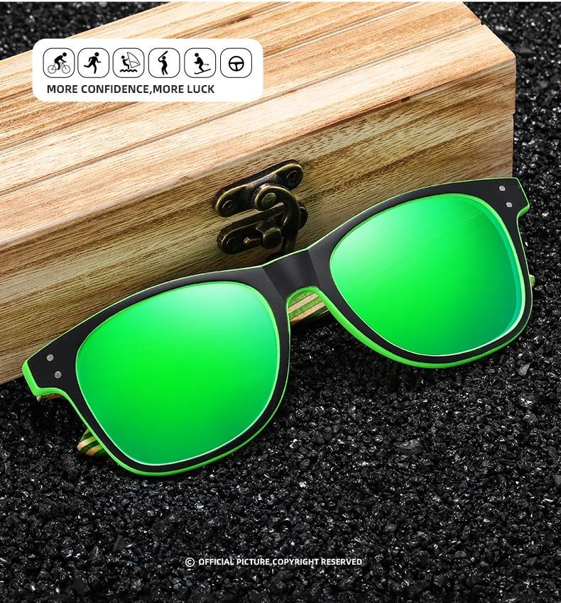 Promotion Wooden Sunglasses Custom Plastic Frame Cheap Gift Wooden Black Plastic Frame Sun Glasses Promotional Sunglasses