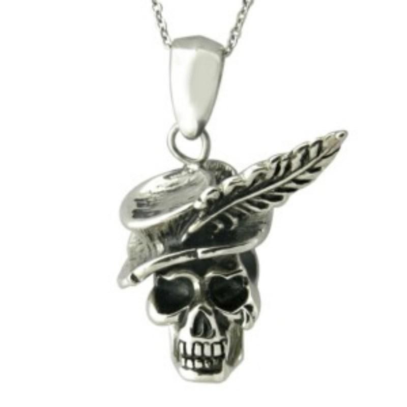 Unisex Skull Antique Silver Pendant