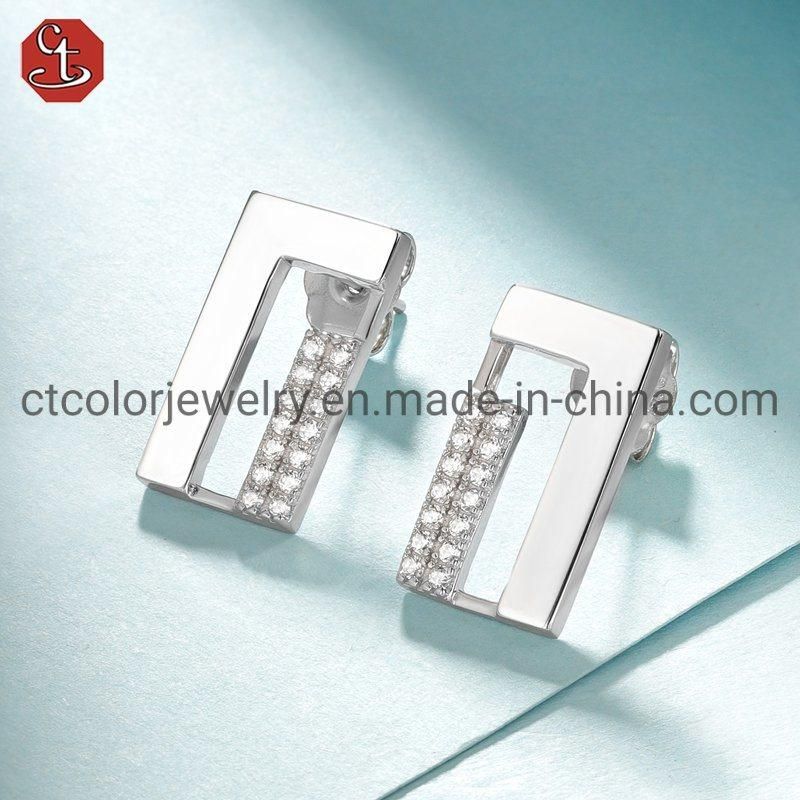 Wholesale for Ladies Women Fashion Jewelry Set 925 Silver and Brass Earring Ring