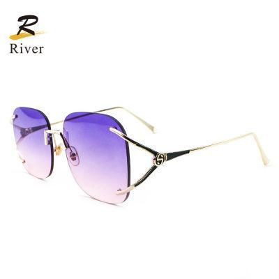 Fashion Oversize Custom Logo Ready Frameless Women Sunglasses