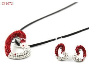 Fashion Bridal Heart Shaped Stainless Steel Jewelry Set (CP1072)
