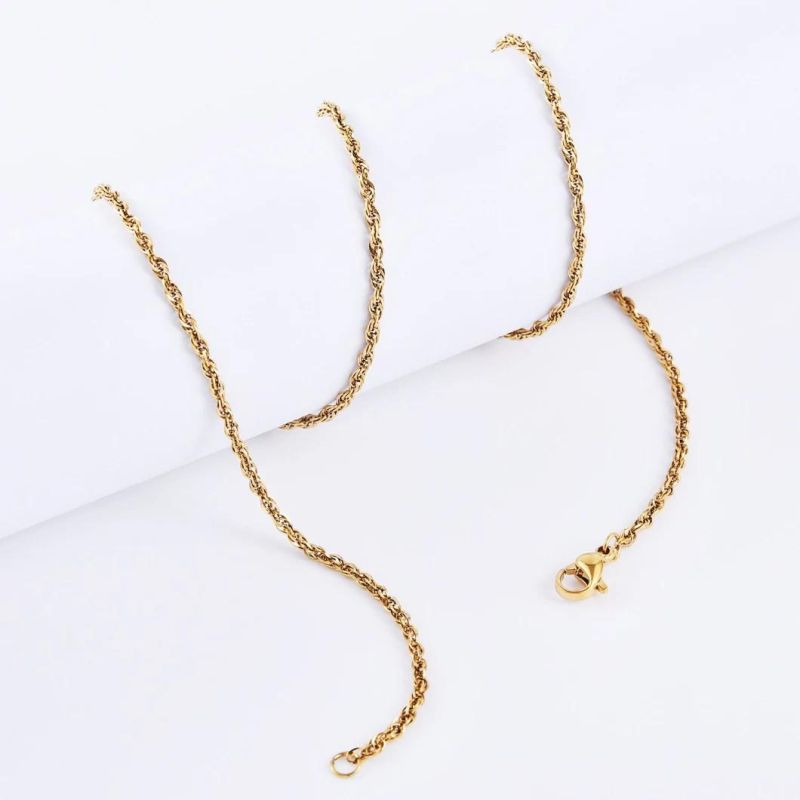 Fine Jewelry Stainless Steel Triplicate Square Wire Cable Chain Jewelry Design Necklace for Men and Women Fashion Accessories