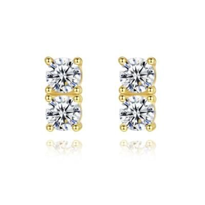 Silver Earrings Shining Star Charm Earring with 5A Zircon