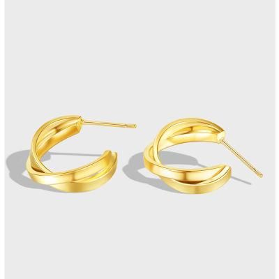 Top Ladies Earrings 2022 Gold Hoop Earrings for Women 18K Gold Plated