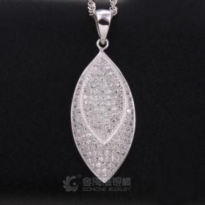Cute 925 Sterling Silver Pave Setting CZ Stone Pendant
