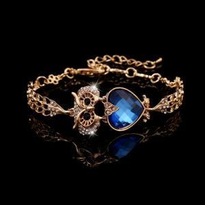 Jewelry Alloy Crystal Blue Owl Gemstone Fashion Bracelet