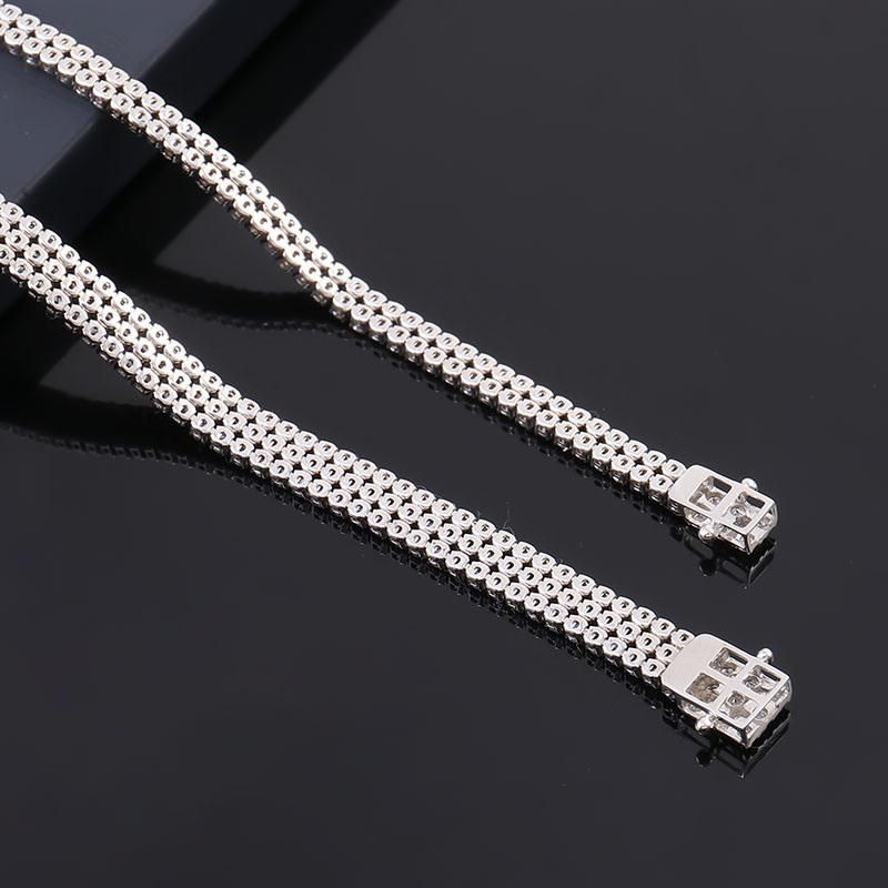 2022 New Haute Couture Double Tennis Bracelet 925 Sterling Silver Moissanite Diamond Bracelet Ladies Party Jewelry