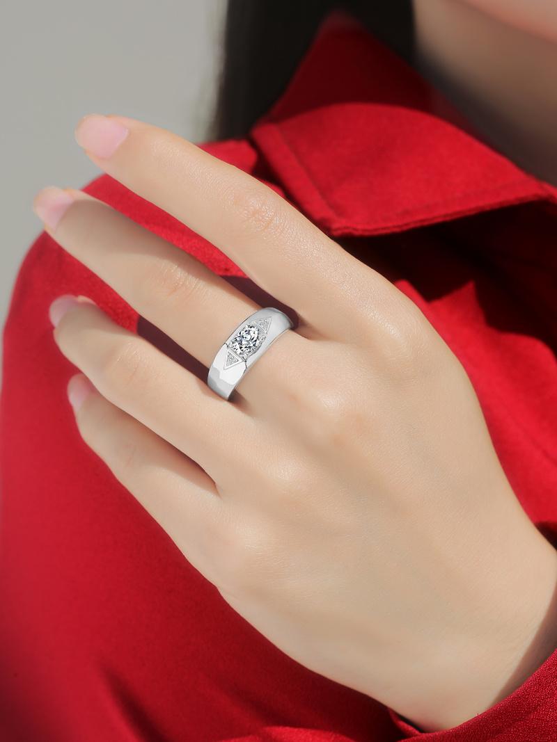 1 Carat Moissanite diamond fashion men′s jewelry sterling silver ring for man