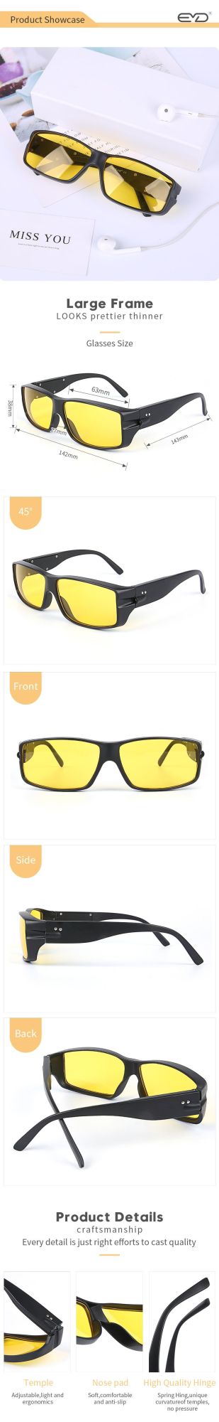 Yellow Lens Reading Sunglasses 2021 Wholesale Eyewear Popular Shades Men Women Sunglasses