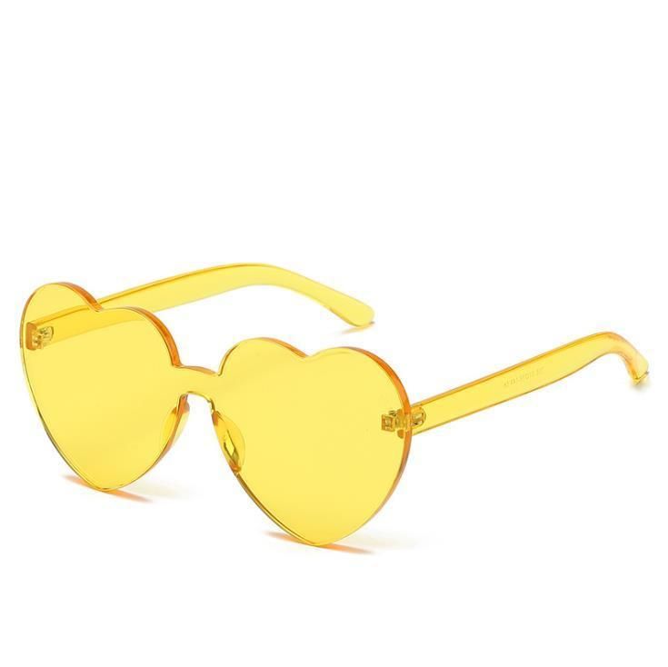 2021 Fashion Heart Candy Color Rimless Sunglasses