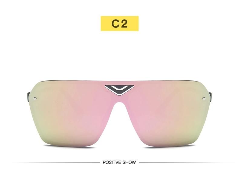 One-Piece Large Frame Sunglasses Female Gradient Color Ocean Film Aviator Sunglasses