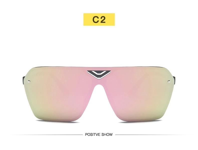 One-Piece Large Frame Sunglasses Female Gradient Color Ocean Film Aviator Sunglasses