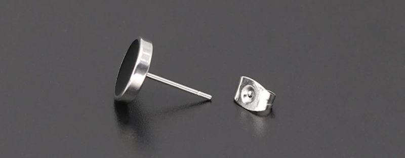 European and American Fashion Titanium Steel Earrings Stainless Steel Round Cake Dumbbell Dripping Oil Barbell Earrings Female Hypoallergenic Ear Jewelry Er0113