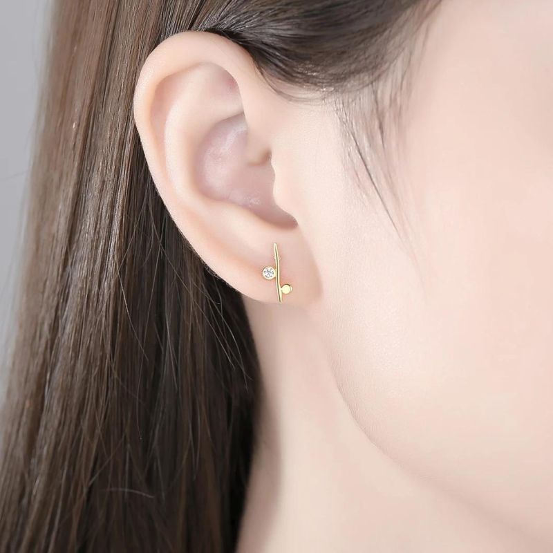 Fashion Creative Crystal Earrings Silver Ear Stud