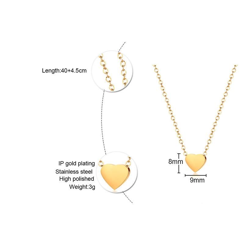 925 Sterling Silver Valentine′s Day Gift Heart Charm Geometry Love Clavicle Necklace for Women