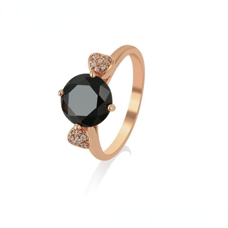 Jewelry Elegant Classic Design Rose Gold Environ-Friendly Copper Ladies Synthetic CZ Ring