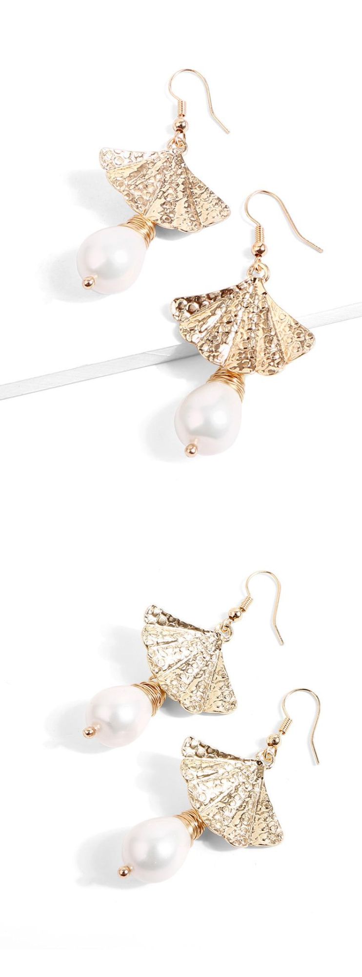 Fashion Jewelry Shell Shape Pearl Drop Earring