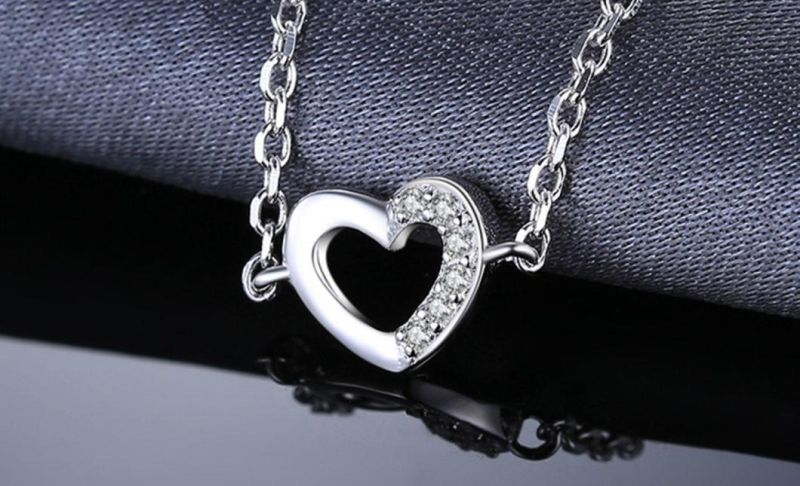925 Sterling Silver Love Hearts Pave Cubic Zirconia Bracelet Fashion Jewelry Wholesale