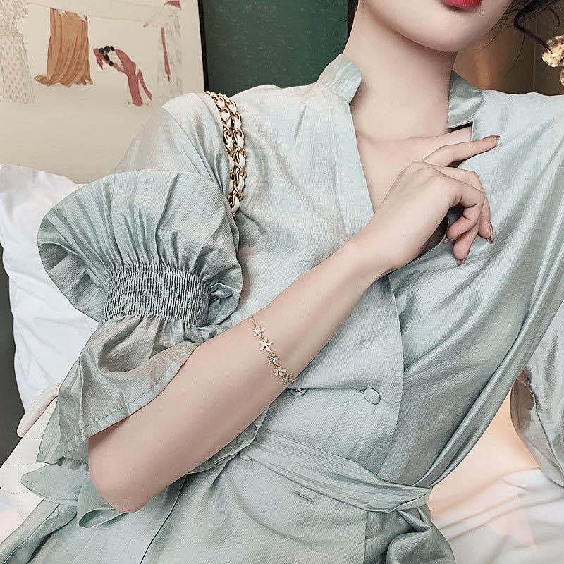 Korean New Luxury Crystal Flower Fashion Girls Jewelry Bracelet