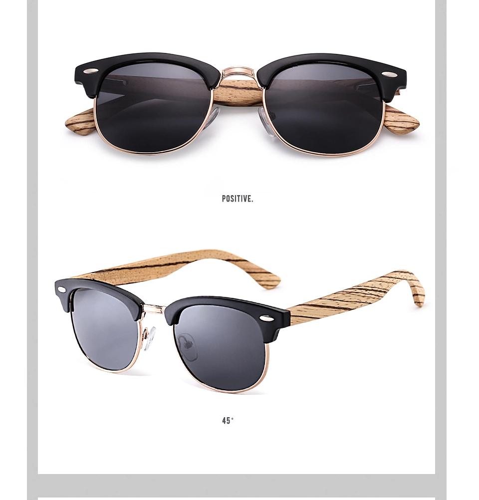 Factory Directly Custom Logo Handmade Polarized Wooden Sunglasses