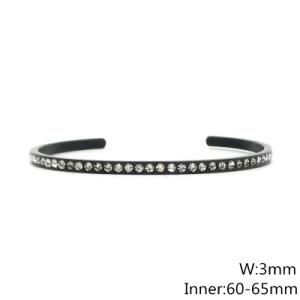 Stainless Steel Cuff Bracelet with Rhinestone 60X3mm