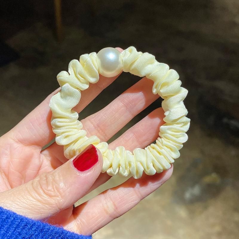 New Korean-Style Rubber Bands Adorn Pearls Scrunchies