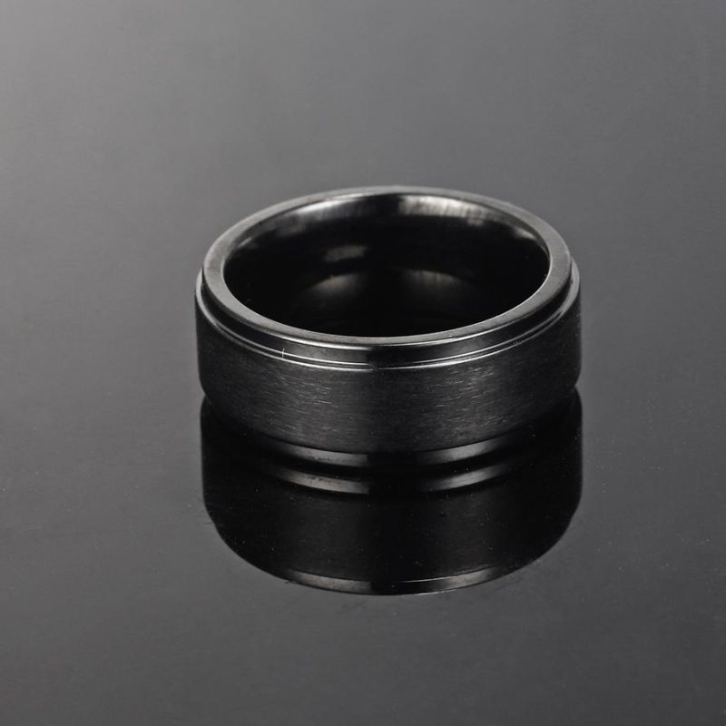 Trendy Stainless Steel Fashion Ring Her Jack His Sally Black Couple Rings