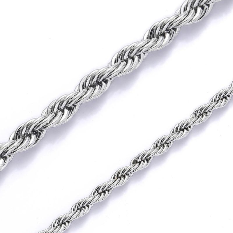 Hot Hip-Hop Stainless Steel Twisted Singapore Chains Rope Twist Cord Necklaces for Men Choker Women Jewelry Accessories