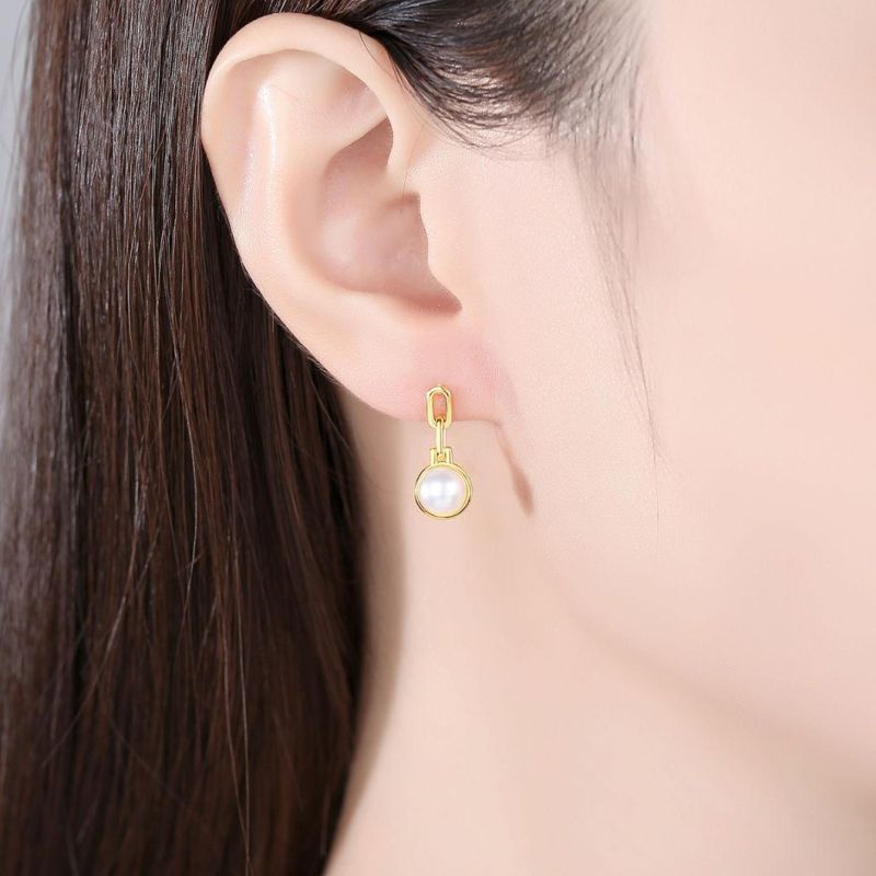 Jewelry Fashion Silver Earring with Pearl Ear Stud