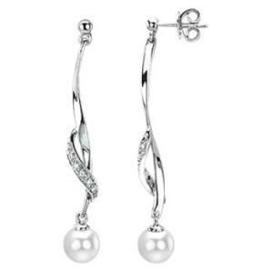 Fashion 925 Sterling Silver Stud Cream Pearl Drop Stud Earring