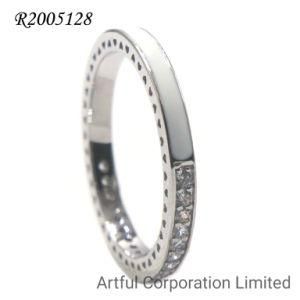 White Enamel Silver&Brass Ring