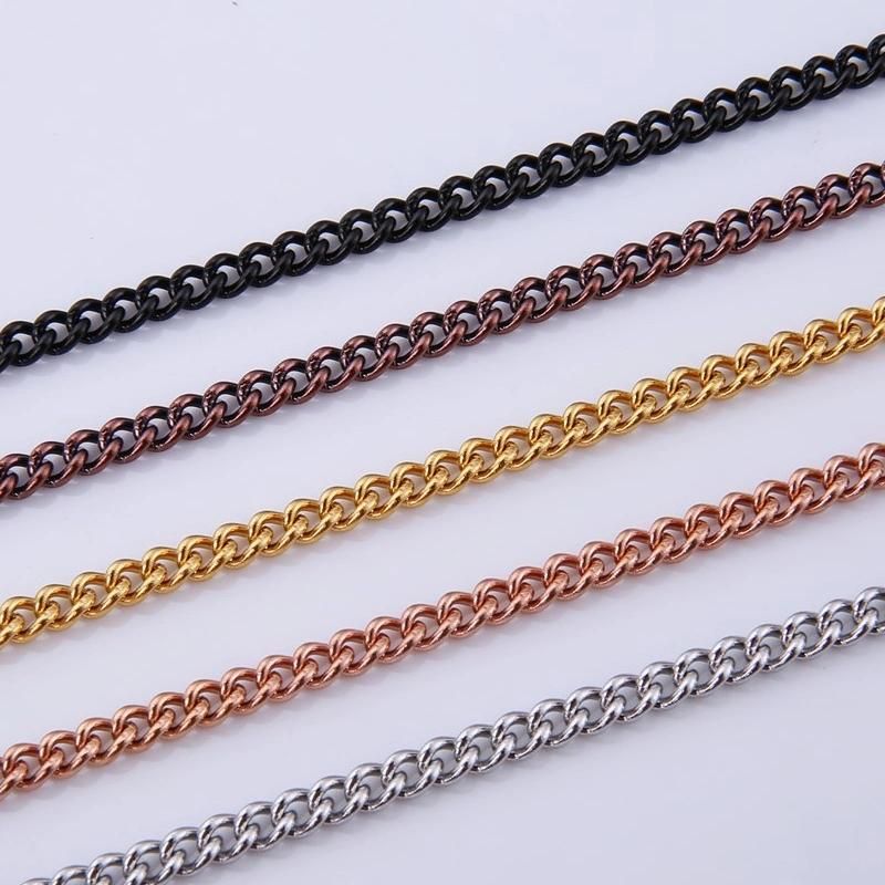 Hip Hop Eco-Friendly Hot Selling Nickel Free Cuban Chain Stainless Steel Necklace for Jewelry Design