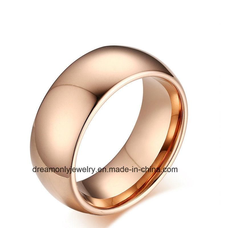 Trendy Polished Finished Pure Tungsten Ring Red Gold Tungsten Ring