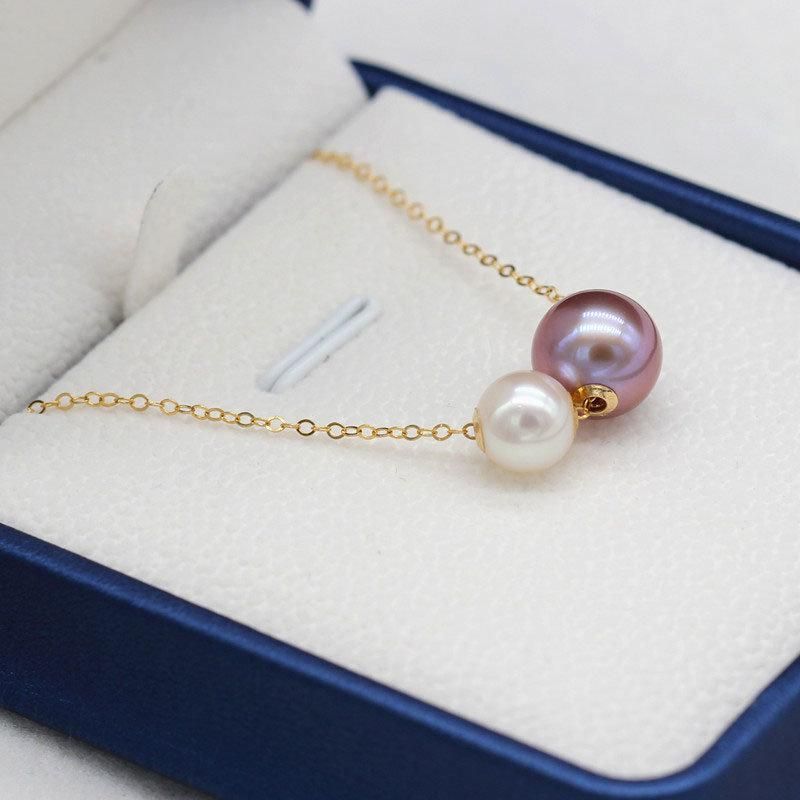 Sterling Silver Jewelry Gorgeous Natural Round Cultured Freshwater Pearl Necklace (XL120071)